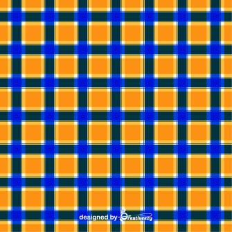 Yellow blue check fabric texture seamless pattern