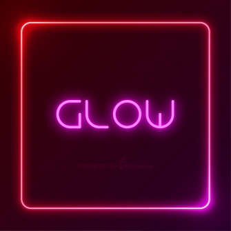 Glow neon sign on dark background