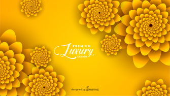 Golden Yellow floral design background