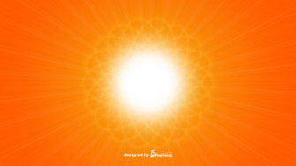 Sun rays shine with orange background