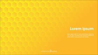 Yellow honeycomb mesh hexagonal pattern with text space