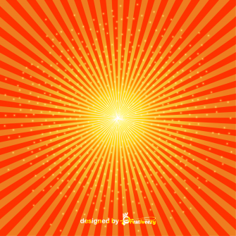 Orange golden sunburst background with glitter