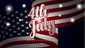 4th july  independence day of USA flag on blue background