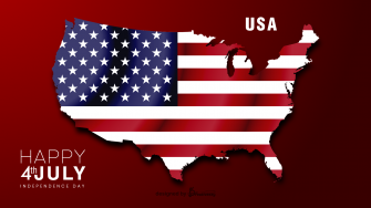 4th july independence day Map of american usa with waving flag united states of america sta