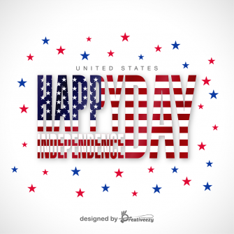 Happy Independence day in USA flag with stars
