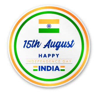 India 15th august Independence day label
