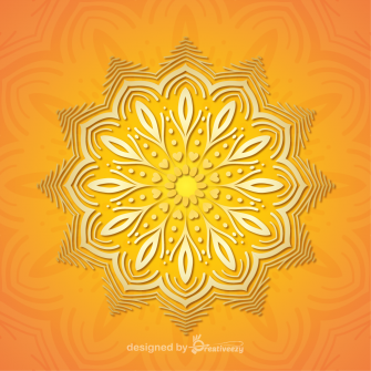 Gradient mandala background orange yellow color