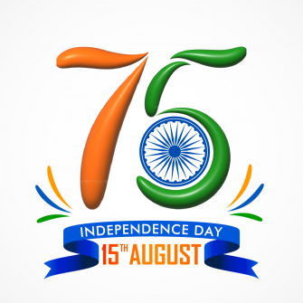 Happy independence day India 3d 75 year with ashoka chakra Indian flag