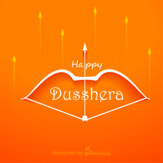 Stylish beautiful happy dussehra religious festival card design post