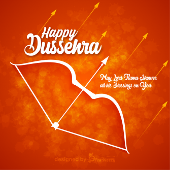 Happy dussehra wishes festival card greeting design vector Image