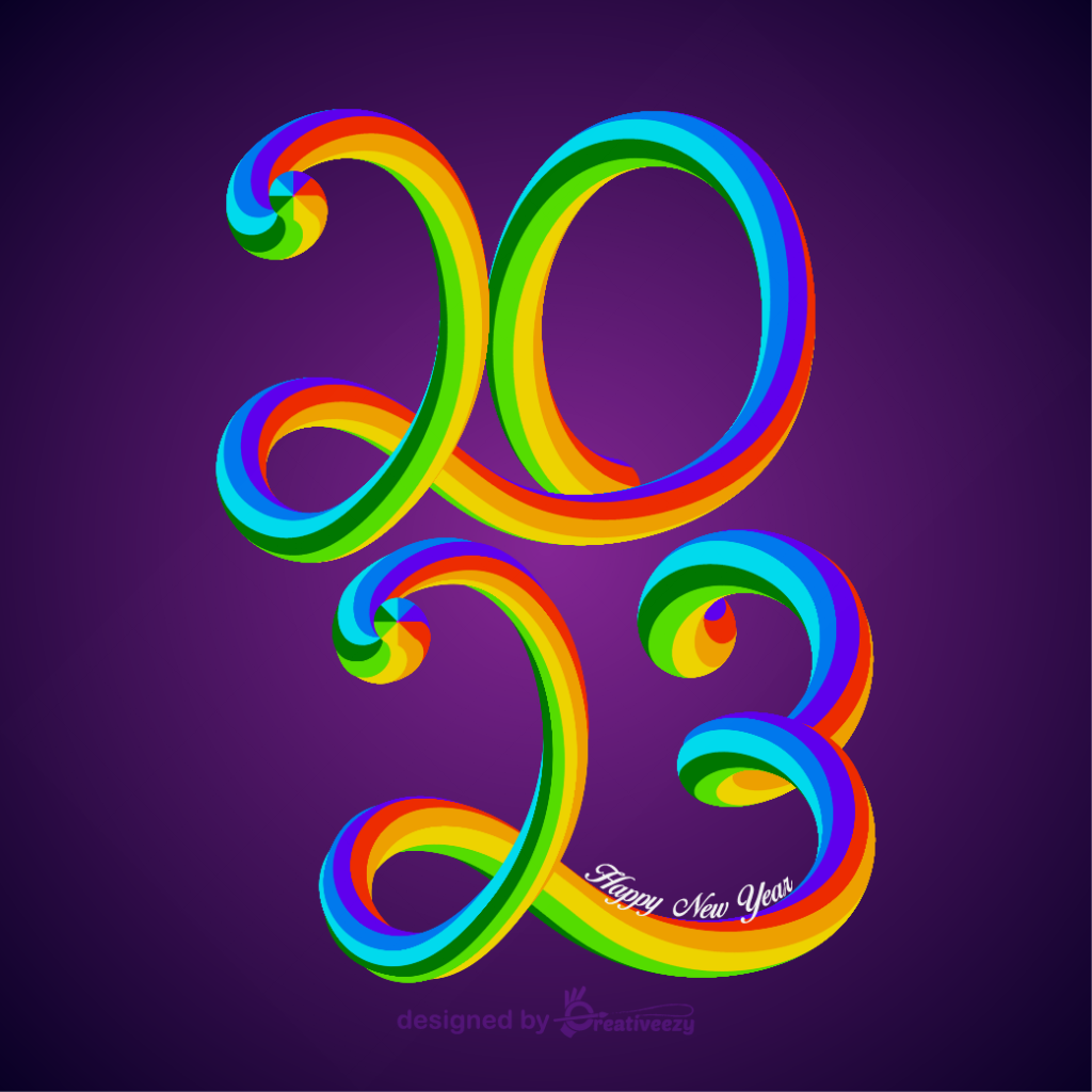 Happy new year 2023. Greeting Post design