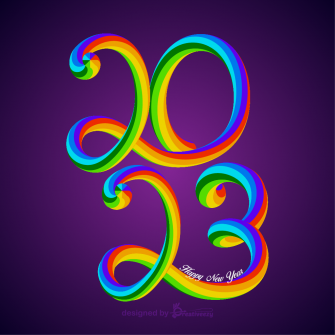 Happy new year 2023. Greeting Post design