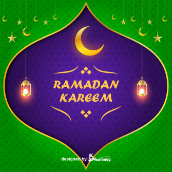 Quran and Islamic Ramadan Kareem Eid Mubarak festival post