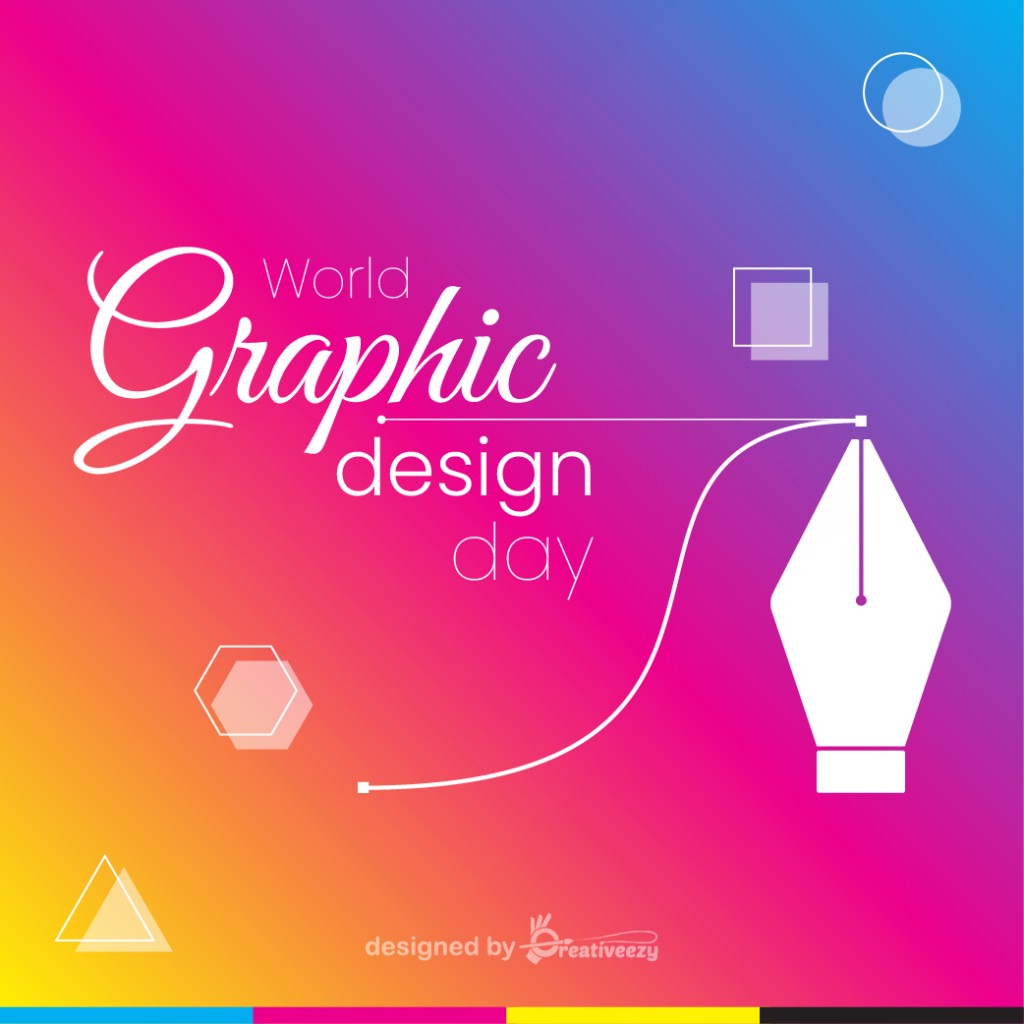 World Graphics design days greeting invite geometric shapes square hexagon triangle circle