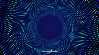 Disco spiral spinning dotted halftone turquoise blue gradient on dark background free vecto