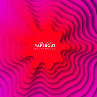 Abstract Shape Papercut Wavy Red Purple Background Free Vector
