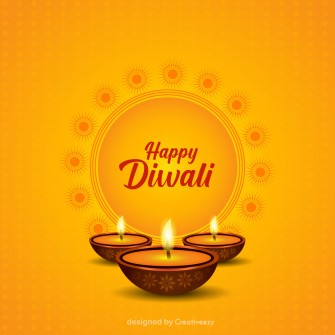 Diwali decorative design with diya and patterns.