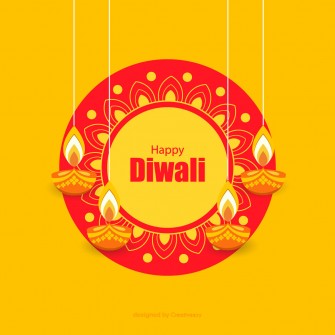 Diwali simple illustration with hanging diya