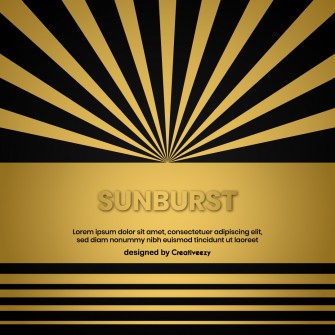 Abstract sunburst golden design background stripe design on dark background