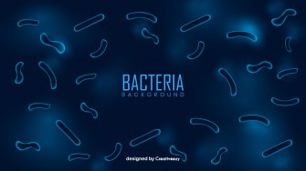 Microscopic bacteria floating background Vector