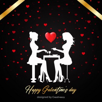 Happy galentines day card celebrating female friendship vector design