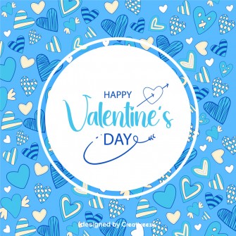 Cute hearts happy valentines day blue vector design