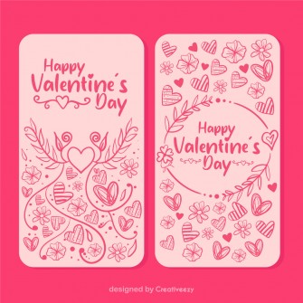 Happy valentines day cute illustration pink vector card design