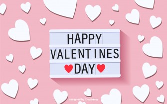 Valentines day light box message vector design