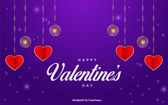 Sparkling love valentines day golden purple vector design