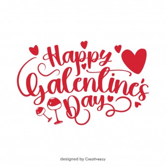 Elegent red wine happy galentines day vector design