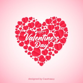 Happy valentines day wishes with heart full of red hearts vector design