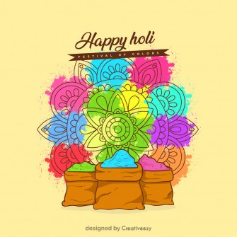 Colorful Holi Celebration Bags, Mandala Design, Festive Vibes